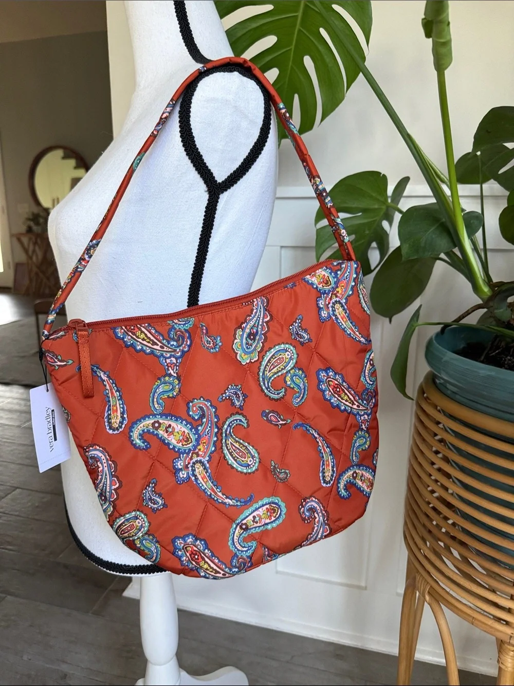 Vera Bradley Slouchy Bucket Shoulder Bag “Manor Paisley”
